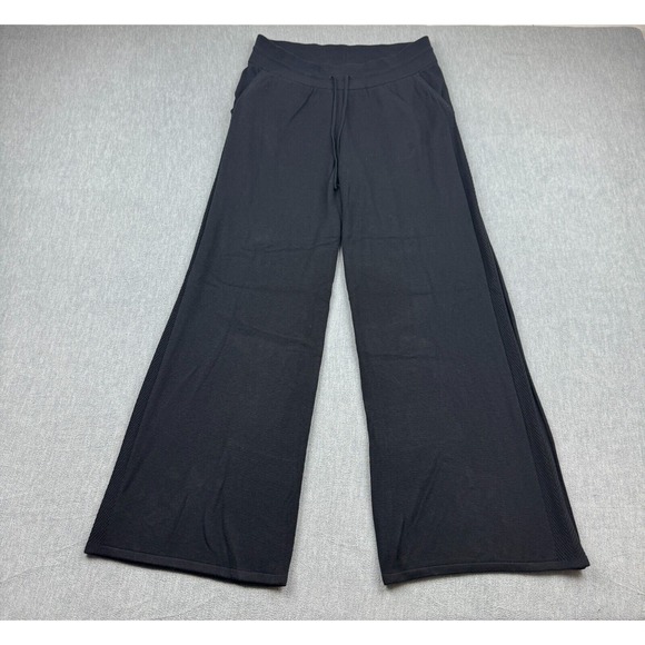 Lululemon Pants Womens 12 Black Stretch Softstreme 30" Wide Leg Casual Lounge - Picture 1 of 15